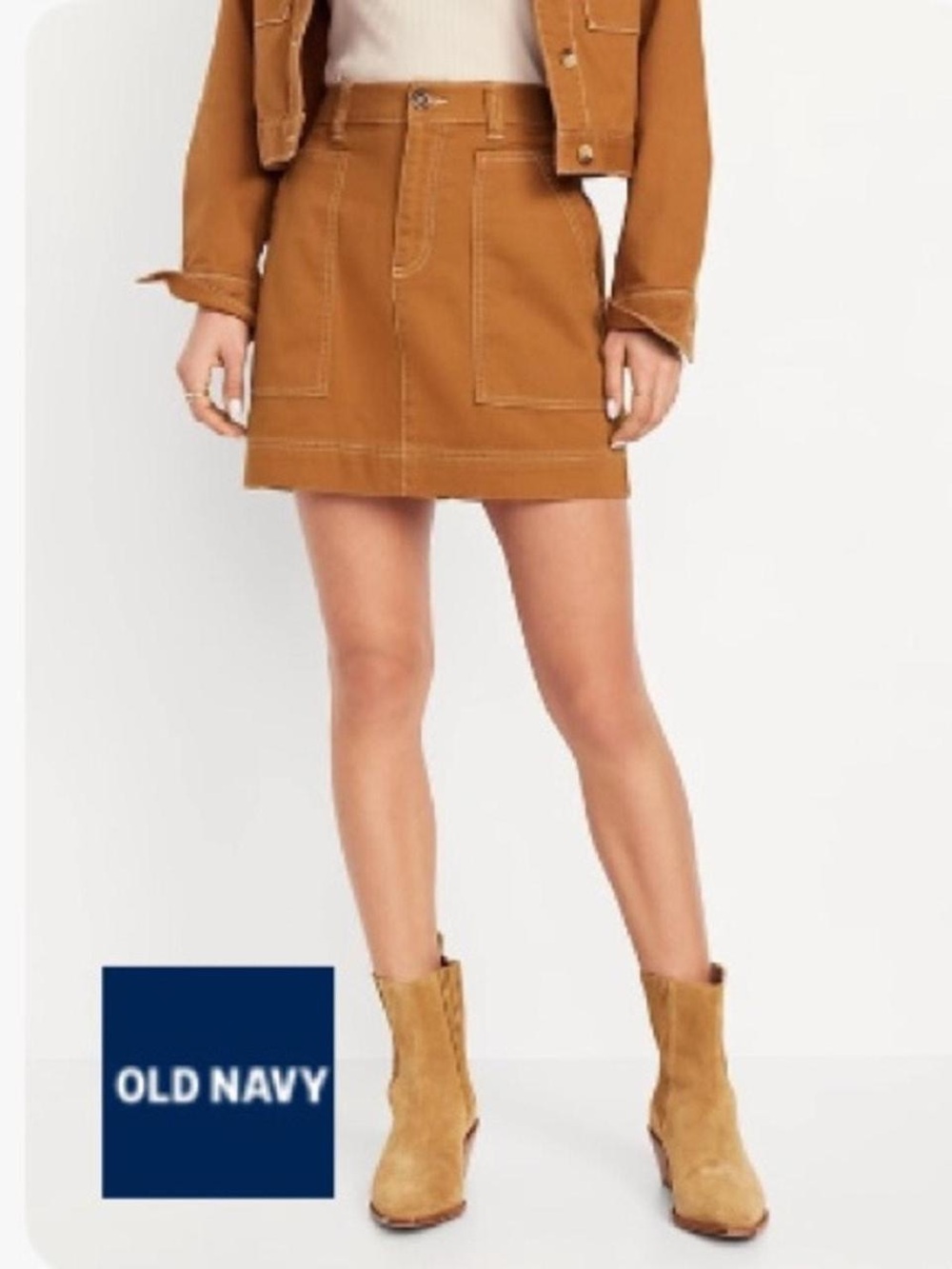 Old Navy Burnt Orange Short Utility Skirt (Size 12)